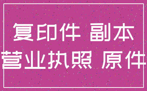 复印件 副本_营业执照 原件