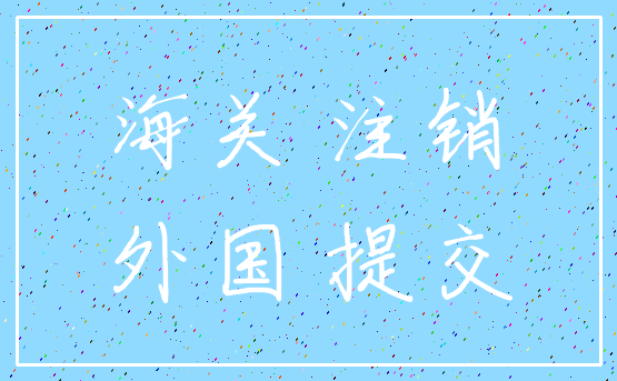 海关 注销_外国 提交