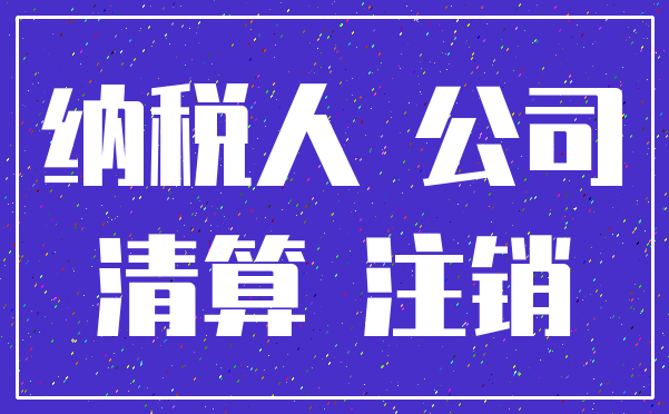 纳税人 公司_清算 注销