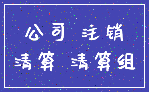 公司 注销_清算 清算组