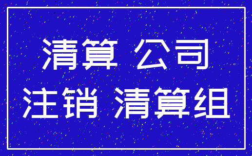 清算 公司_注销 清算组