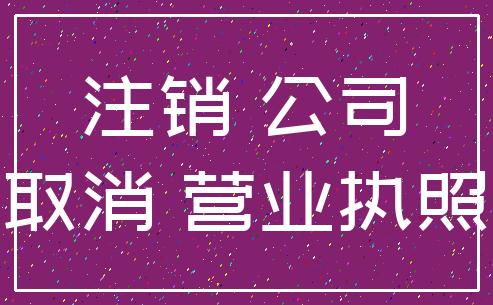 注销 公司_取消 营业执照