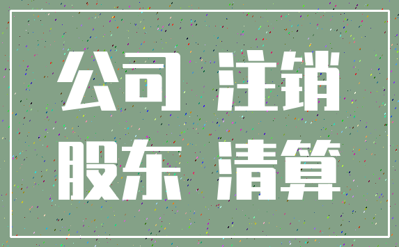 公司 注销_股东 清算