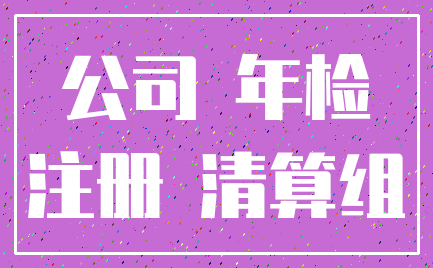 公司 年检_注册 清算组