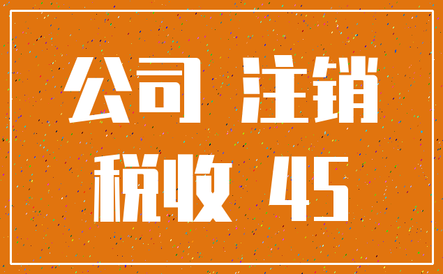 公司 注销_税收 45