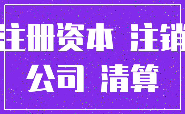 注册资本 注销_公司 清算