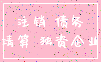 注销 债务_清算 独资企业