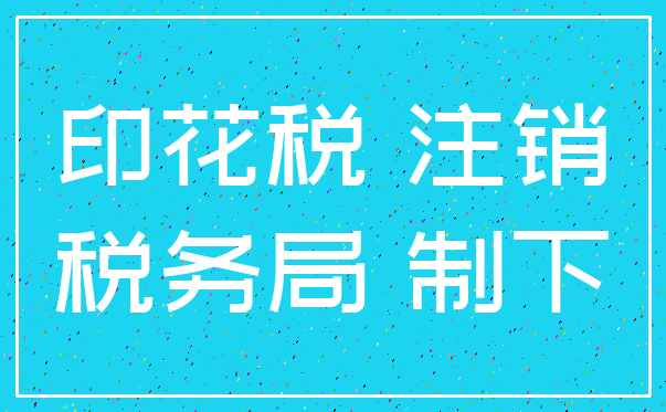 印花税 注销_税务局 制下