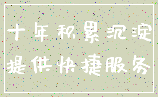 十年积累沉淀_提供快捷服务