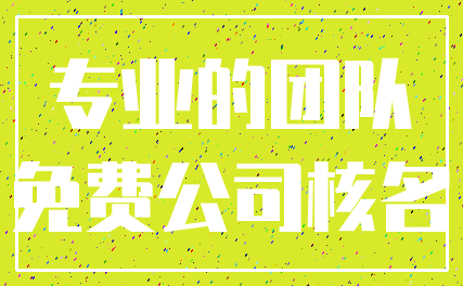 专业的团队_免费公司核名