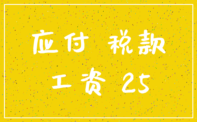 应付 税款_工资 25