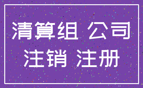 清算组 公司_注销 注册