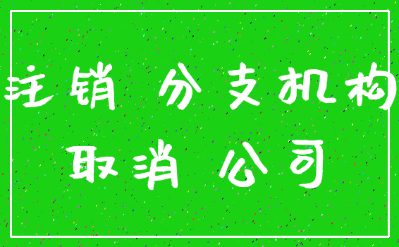 注销 分支机构_取消 公司