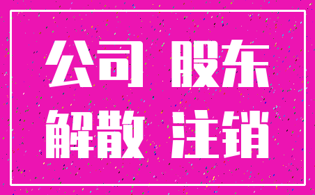 公司 股东_解散 注销