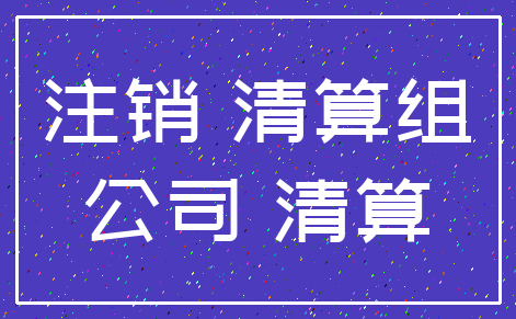 注销 清算组_公司 清算