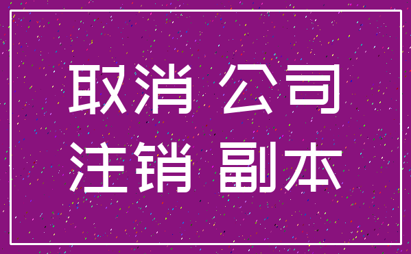 取消 公司_注销 副本