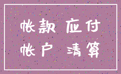 帐款 应付_帐户 清算