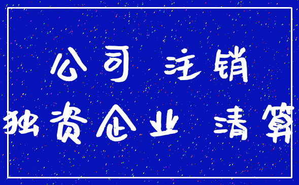 公司 注销_独资企业 清算