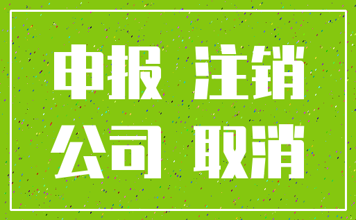 申报 注销_公司 取消