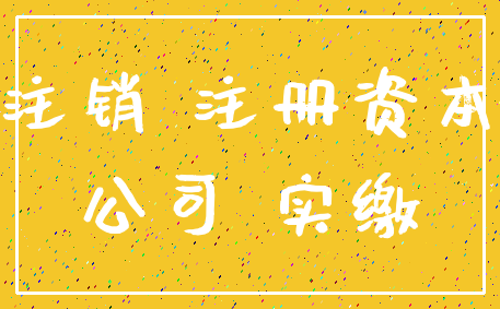 注销 注册资本_公司 实缴