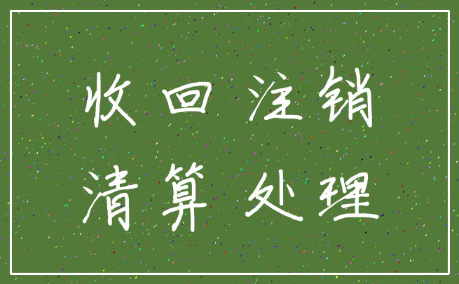收回 注销_清算 处理