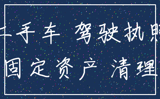 二手车 驾驶执照_固定资产 清理