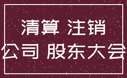 清算 注销_公司 股东大会
