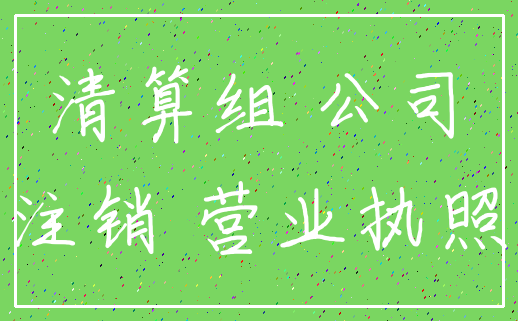 清算组 公司_注销 营业执照
