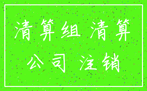清算组 清算_公司 注销