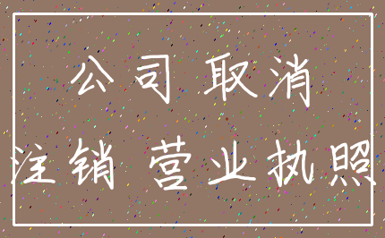 公司 取消_注销 营业执照