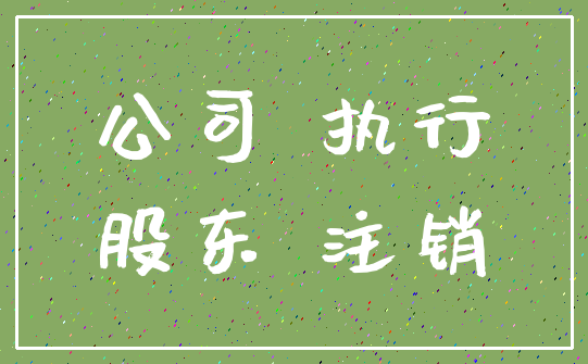 公司 执行_股东 注销