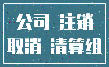 公司 注销_取消 清算组