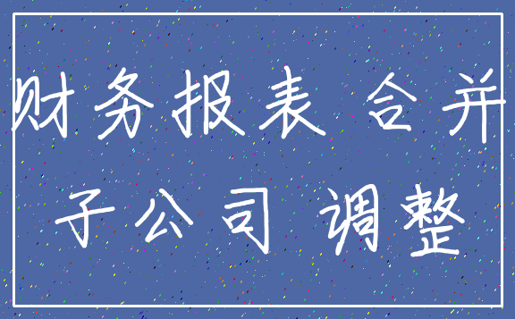 财务报表 合并_子公司 调整