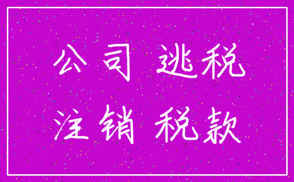 公司 逃税_注销 税款
