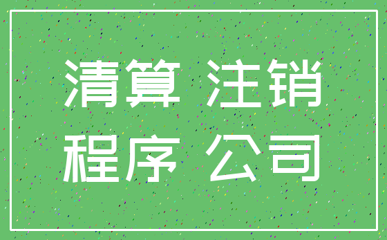 清算 注销_程序 公司