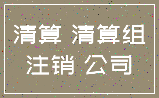 清算 清算组_注销 公司
