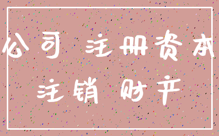 公司 注册资本_注销 财产