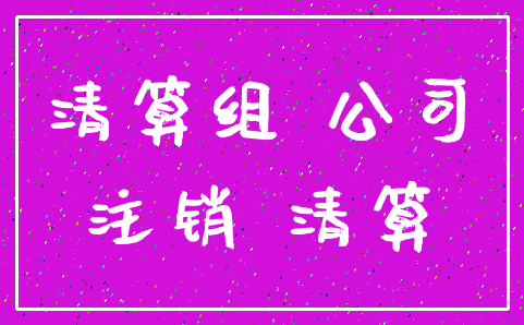 清算组 公司_注销 清算
