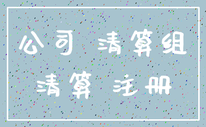 公司 清算组_清算 注册