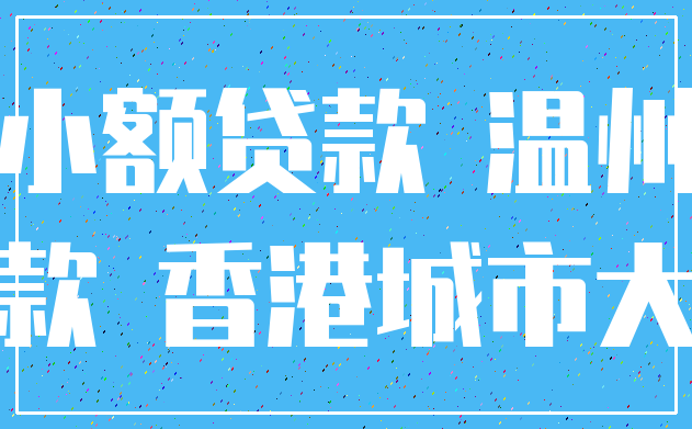 小额贷款 温州_贷款 香港城市大学