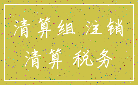 清算组 注销_清算 税务