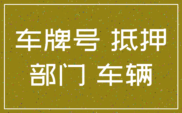 车牌号 抵押_部门 车辆