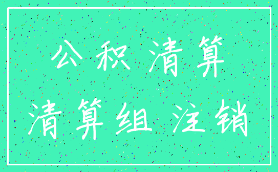 公积 清算_清算组 注销