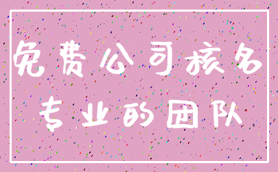 免费公司核名_专业的团队