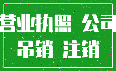 营业执照 公司_吊销 注销