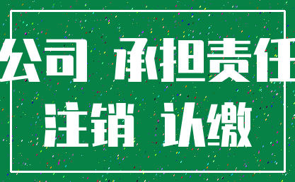 公司 承担责任_注销 认缴