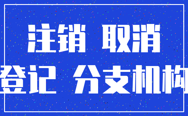 注销 取消_登记 分支机构