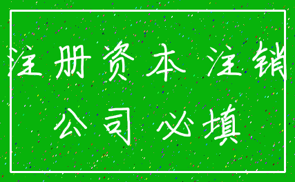 注册资本 注销_公司 必填