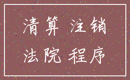 清算 注销_法院 程序