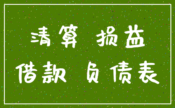 清算 损益_借款 负债表